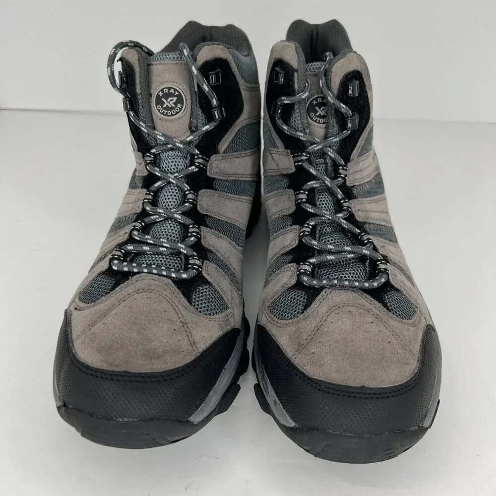 Xray Outdoor Mens XRW330 Gray Manmade Lace Up Hiking Bootie Size 12 Ankle Boots